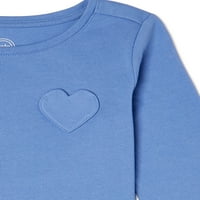Merak Ulus Kızlar Uzun Kollu Kalp Cep T-Shirt, Boyutları 4-Artı