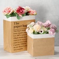 Benzersiz Pazarlık 19x17x Kağıt Kolu olmadan Çiçek Buketi Ambalaj Çanta Haki Paketi
