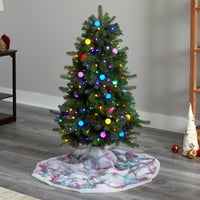 Çok renkli LED ışıkları ile neredeyse doğal 4 'köknar yapay Noel ağacı