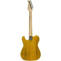 Siyah Pickguard ile Testere dişi Butterscotch ET Serisi Elektro Gitar -İçerir: Gig Bag, Amp, Seçtikleri, Tuner, Kayış,