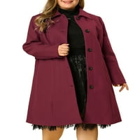 Benzersiz pazarlık kadın artı boyutu PeaCoat uzun kollu yardımcı palto