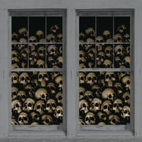 Pencere Posterler Catacombs Kafatasları Cadılar Bayramı pencere dekorasyonu İki 34.5 x 60 Arkadan Aydınlatmalı Posterler