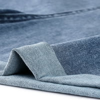 Benzersiz Pazarlık kadın Artı Tulum Denim Rulo Hem Chambray Pantolon Şort Pantolon