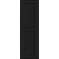 Ekena Millwork 12 W 71 H Gerçek Uyum PVC iki eşit Düz Panel Panjur, Siyah