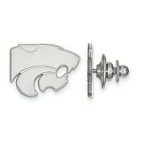 LogoArt Gümüş Rodyum kaplama Kansas Eyalet Üniversitesi Yaka İğnesi