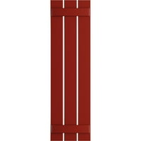 Ekena Millwork 1 8 W 70 H Gerçek Uyum PVC Üç Tahta Aralıklı Tahta-n-Çıta Panjurlar, Ateş Kırmızısı