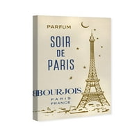 Pist Avenue Şehirler ve Skylines Duvar sanatı Tuval Baskılar 'Parfum Soir de Paris' Avrupa Şehirleri-Altın, Mavi