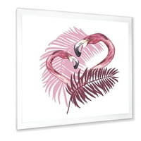 Designart 'Tropikal Yaz Aylarında Pembe Flamingo II' Tropikal Çerçeveli Sanat Baskısı