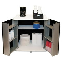 Vertifle Products Refreshment Stand, İki raflı, 29,5w 21d 33 saat, Siyah beyaz