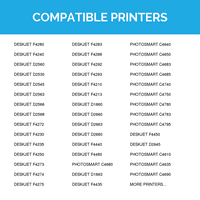 Remanufactured Replacement for 60XL High Yield Cartridges: CC641WN Black & CC644WN Color for DeskJet D1620, D2563,