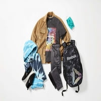 Çita Erkek Triko Ceket, Joggers ve Batik Performans T-Shirt, 3 Parçalı Aktif Set, 4 Beden & Husky