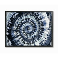 Stupell Industries Soyut Mavi Gri Batik Spiral Desen Detay Çerçeveli Duvar Sanatı Tasarım Molly Kearns, 11 14