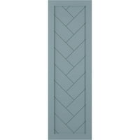 Ekena Millwork 18 W 71 H Gerçek Fit PVC Tek Panel Balıksırtı Modern Stil Sabit Montajlı Panjurlar, Huzurlu Mavi
