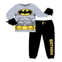 Çizgi Roman Batman Erkek Uzun Kollu Tişört ve Jogger Sweatpants Kıyafet Seti, 4-10 Beden