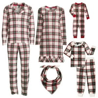 Derek Kalp Çentik Ekose Yaka Aile Eşleştirme Pijama Takımı