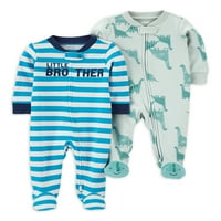 Carter'ın Çocuğum Yenidoğan Erkek Bebek Kilitleme Uyku 'N Oyna Fermuarlı Ayaklı Pijama, Paket, Preemie Ay