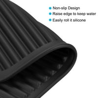 Benzersiz Pazarlık Silikon bulaşık kurutma matı Seti Yeniden Kullanılabilir Lavabo Drenaj Pedi ısıya dayanıklı Siyah,