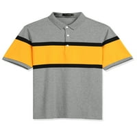 Benzersiz Pazarlık erkek Yaz Renk Bloğu Polo Golf Kısa Kollu Çizgili polo gömlekler