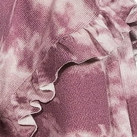 Como Blu Kadın Büyük Beden Baskılı Fırfırlı Kollu Sweatshirt