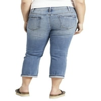 Gümüş Jeans A.Ş. Kadın Artı Boyutu Suki Orta Rise Capri Bel boyutları 12-24