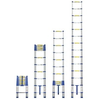 TL EN Yaylı Kilitleme Mekanizmalı Alüminyum Teleskopik Uzatma Merdiveni Kaymaz Nervürlü 330lb. Kapasite, 13,5ft,