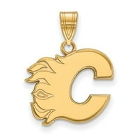 LogoArt 10K Sarı Altın NHL LogoArt Calgary Alevler C Harfi Orta Kolye