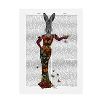 Fab Funky tarafından Marka Güzel Sanatlar 'Tavşan Kelebek Elbise' Tuval Sanatı