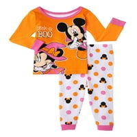 Minnie Mouse Bebek Kız Peek-A-Boo Pamuklu Rahat Pijama, 2 Parça Set