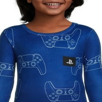 Sony PlayStation Erkek Uzun Kollu Her Yere Baskı 2 Parça Pijama Uyku Seti, 4-10 Beden