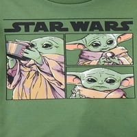 Baby Yoda Erkek Çocuk Grafikli Tişört ve Kısa Set, 2'li, 4-14 Beden