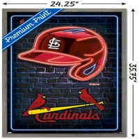 St. Louis Cardinals - Neon Kask Duvar Posteri, 22.375 34 Çerçeveli