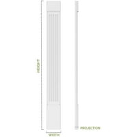 5 W 96 H 2 P İki Eşit Yükseltilmiş Panel PVC Pilaster w Standart Sermaye ve Taban