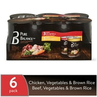 Pure Balance Yetişkin Çeşitliliği Islak Yemek Tarifi Paketi, Sebzeli Sığır Eti ve Tavuk, 12. oz