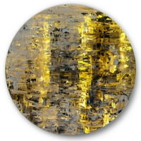 Designart 'Gri Sarı Soyut Sanatla Buluşuyor II' Modern Daire Metal Duvar Sanatı - 11 Disk