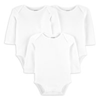 Carter'ın Çocuğum Bebek Unise Uzun Kollu Beyaz Elbise, 3'lü Paket, Preemie-18M