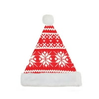 14 Alp şık Kırmızı ve Beyaz Örme Kar Tanesi Beyaz Ağız Noel Santa Şapka-Orta Yetişkin Boyutu