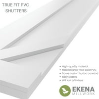 Ekena Millwork 12 W 54 H Gerçek Fit PVC San Carlos Görev Tarzı Sabit Montajlı Panjurlar, Yangın Kırmızısı