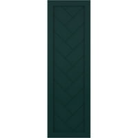 Ekena Millwork 15 W 63 H Gerçek Fit PVC Tek Panel Balıksırtı Modern Stil Sabit Montajlı Panjurlar, Termal Yeşil