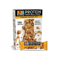 Protein Çubukları, Kızarmış Karamelli Fındık, Glutensiz, 12 g Protein, 1,76oz, sayma