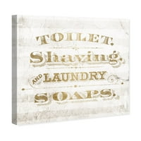 Wynwood Stüdyo Banyo ve Çamaşır Duvar Sanatı Tuval Baskılar 'Çamaşır Sabunları' Banyo-Altın, Beyaz