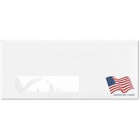 LUXPaper Window Peel & Press Zarf w Vatansever Bayrak Tasarımı, Beyaz, 1 2, Paket