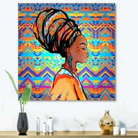 Türbanlı Afrikalı Amerikalı Kadın Portresi IV Boyama Tuval Sanat Baskı