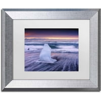 Marka Güzel Sanatlar 'Sörf' Tuval Sanat Michael Blanchette Fotoğraf, Beyaz Mat, Gümüş Çerçeve