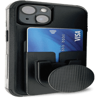 Lock-It Black: Değiştirilebilir Telefon Cüzdanı, Velcro, Kablosuz Şarj, Standart Kulplara Uyar