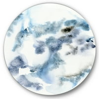 Designart 'Bulutların Özeti Koyu Mavi Renkli III' Modern Daire Metal Duvar Sanatı - 23'lü Disk