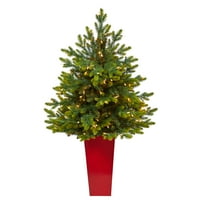 44 inç. Kızıl Kule Ekicisinde net ışıklar ve bükülebilir dalları olan Kuzey Carolina köknar yapay Noel Ağacı