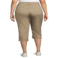 Alivia Ford Kadın Artı Boyutu Saten Karın Kontrol kapri pantolonlar