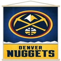 Denver Nuggets - İtme Pimleri ile Logo Duvar Posteri, 22.375 34