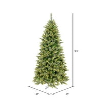 Vickerman 9.5 'kaşmir ince yapay Noel ağacı, Sıcak beyaz Dura-Lit® LED ışıklar