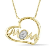 JewelersClub Anne Kolye Kadınlar için 14K Altın Kaplama Gümüş Kolye - Güzel Vurgu Beyaz Elmas + 14K Altın Kaplama
